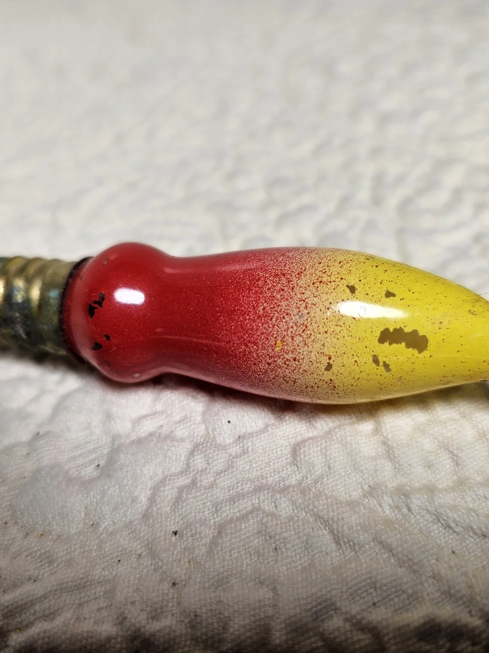 Vintage Flame-Tip C7 Christmas Light Bulb in Red and Yellow